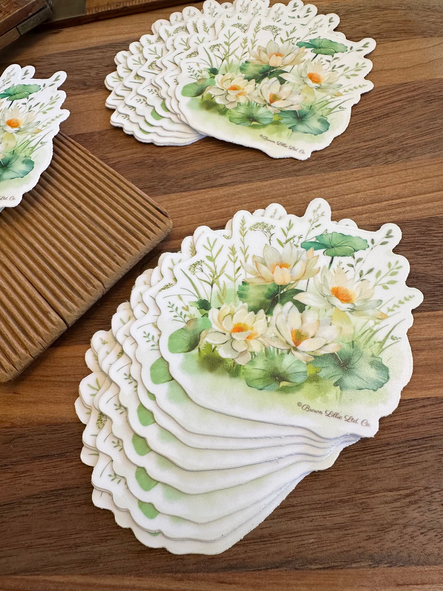 Water Lily: 3" Waterproof Vinyl Sticker | July Birth Flower *Free Shipping