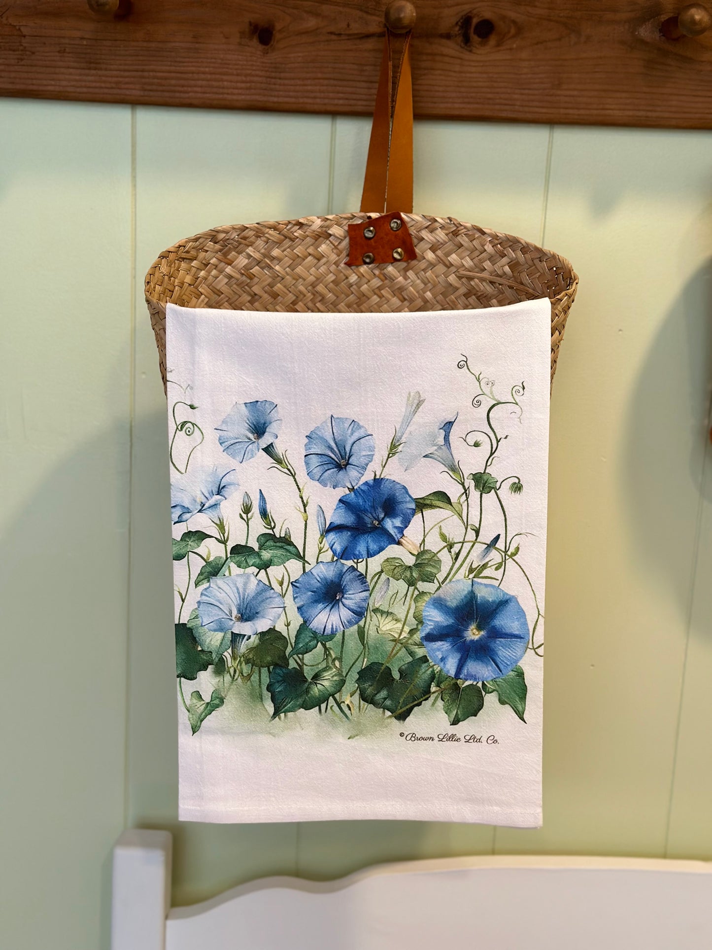 Tea Towel: Morning Glory Flowers | 100% Ringspun Cotton | Designer Kitchen Decor | Handmade