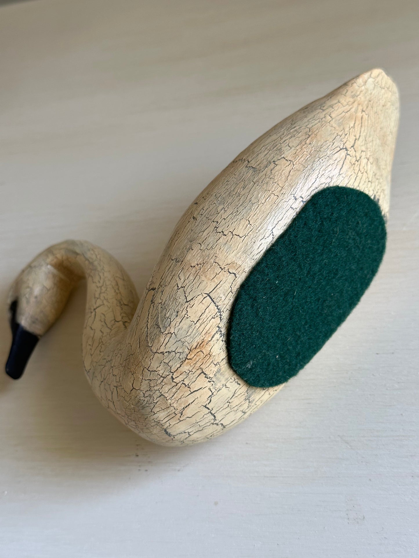 Wooden Ivory Vintage Swan