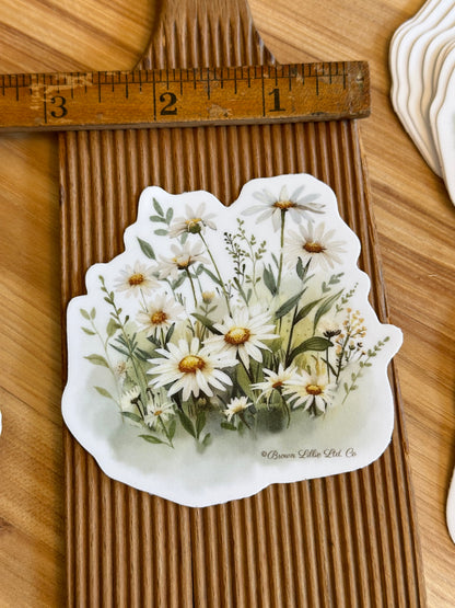 Daisy Flowers: 3” Waterproof Vinyl Sticker | April Birth Flower *Free Shipping