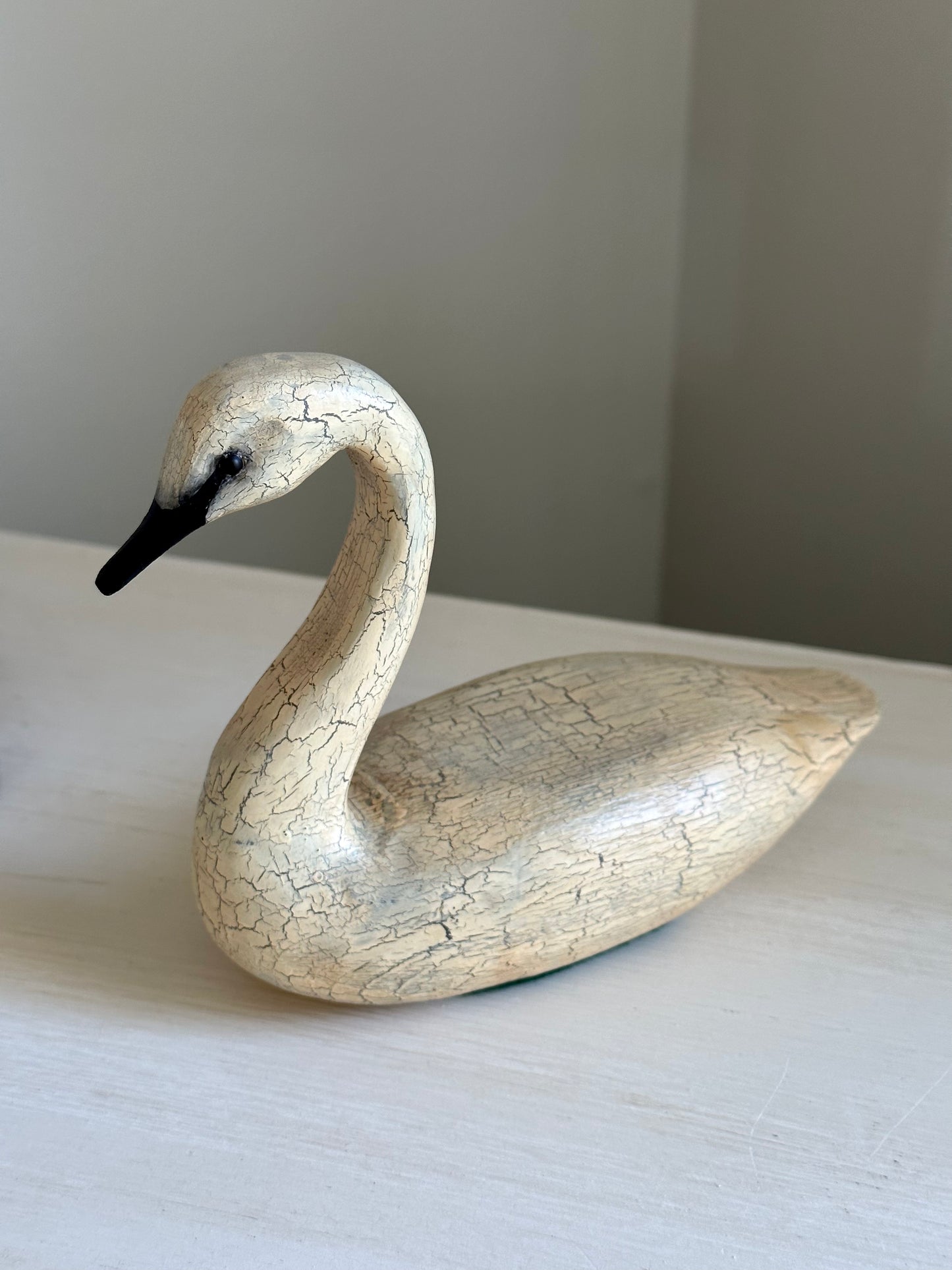 Wooden Ivory Vintage Swan