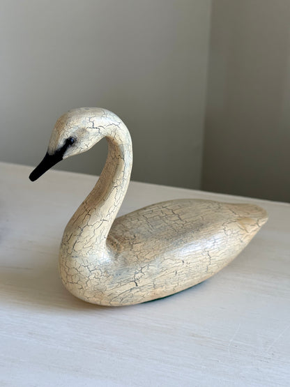 Wooden Ivory Vintage Swan