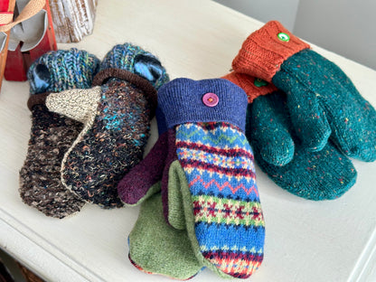 Handmade Children’s Sweater Mittens: Wilderness