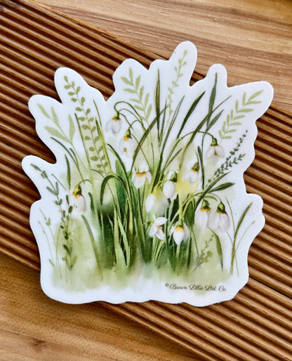 Snowdrop Flowers: 3” Waterproof Vinyl Sticker | January Birth flower *Free Shipping