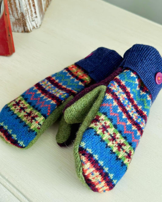 Handmade Children’s Sweater Mittens: Wilderness