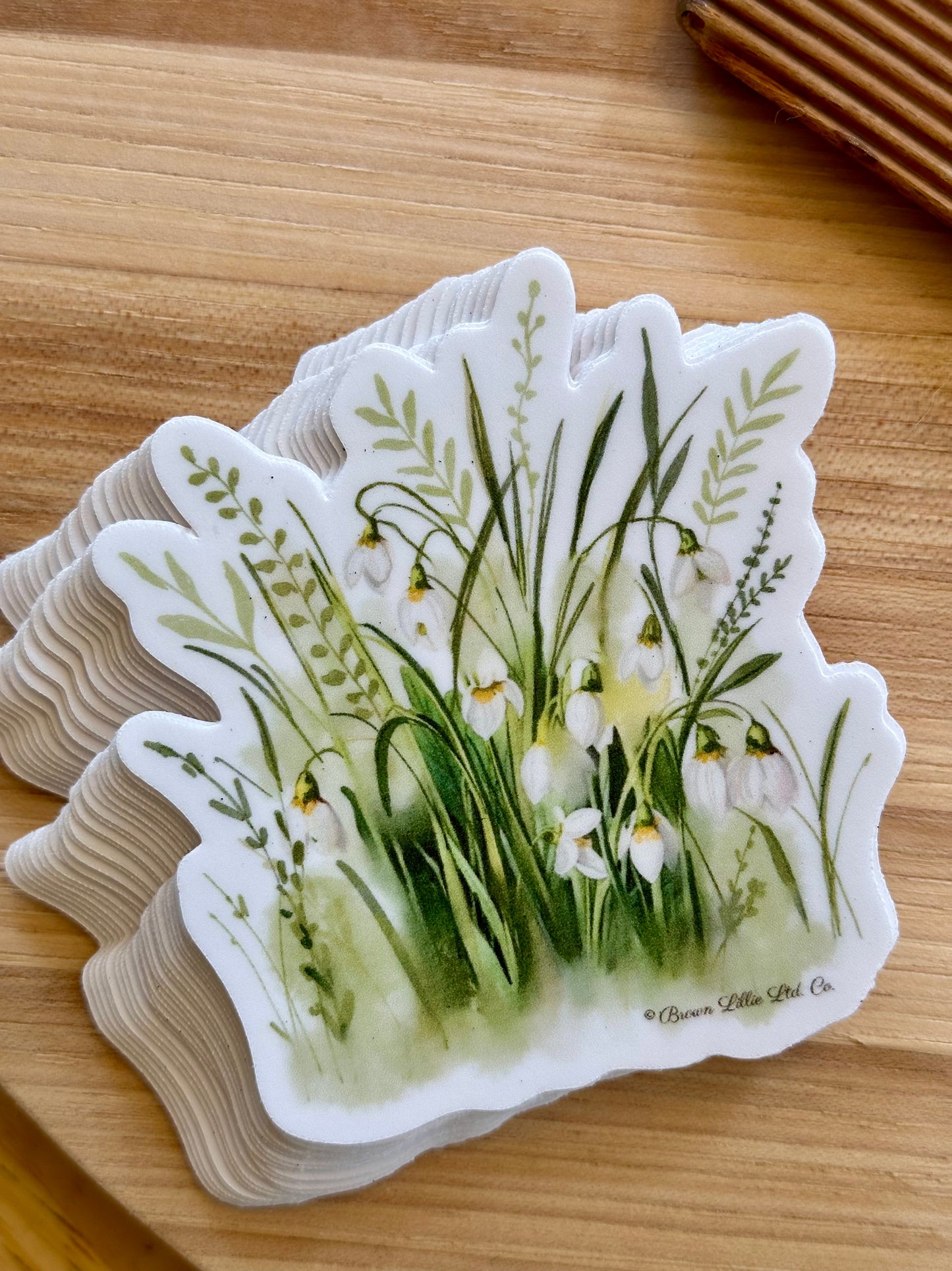 Snowdrop Flowers: 3” Waterproof Vinyl Sticker | January Birth flower *Free Shipping