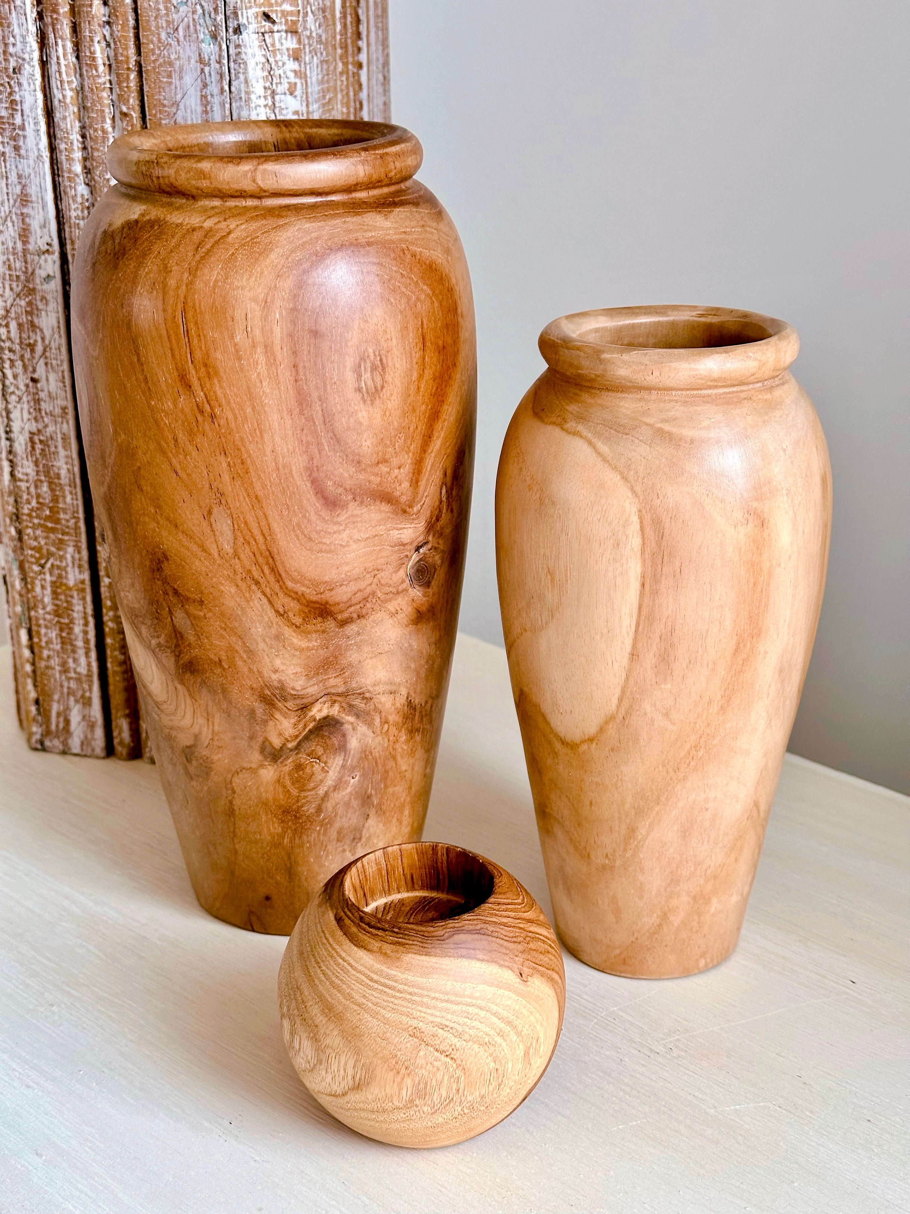 Hand-turned Oak Vase with 2024 vial insert