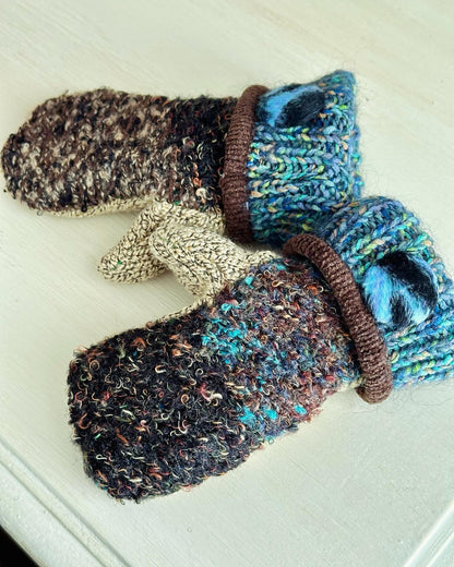 Handmade Children’s Sweater Mittens: Shoreline