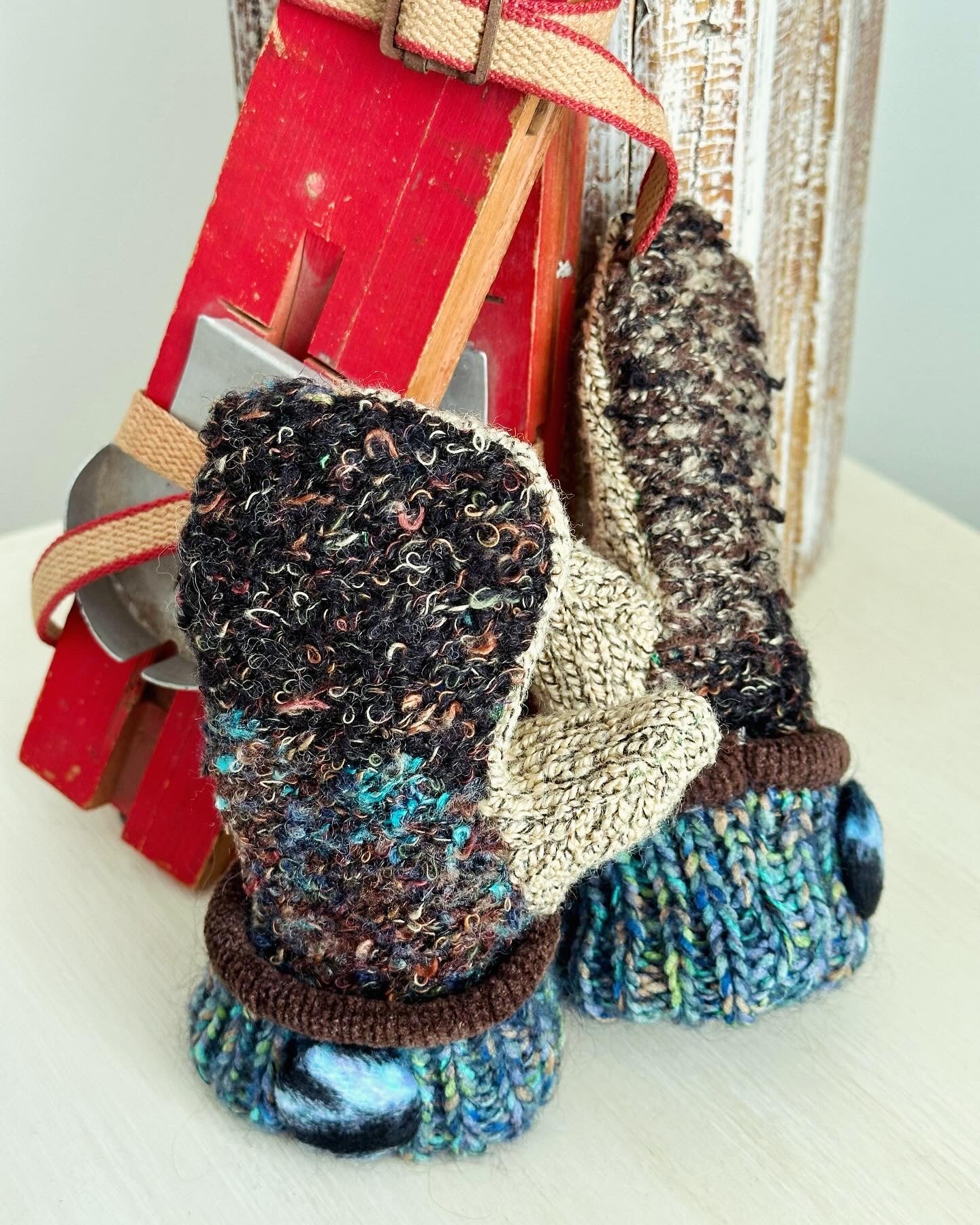 Handmade Children’s Sweater Mittens: Shoreline