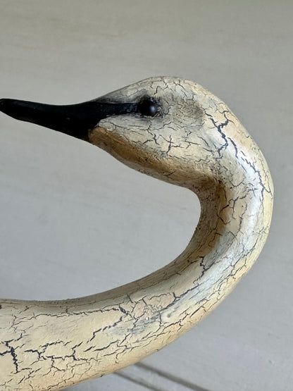 Wooden Ivory Vintage Swan