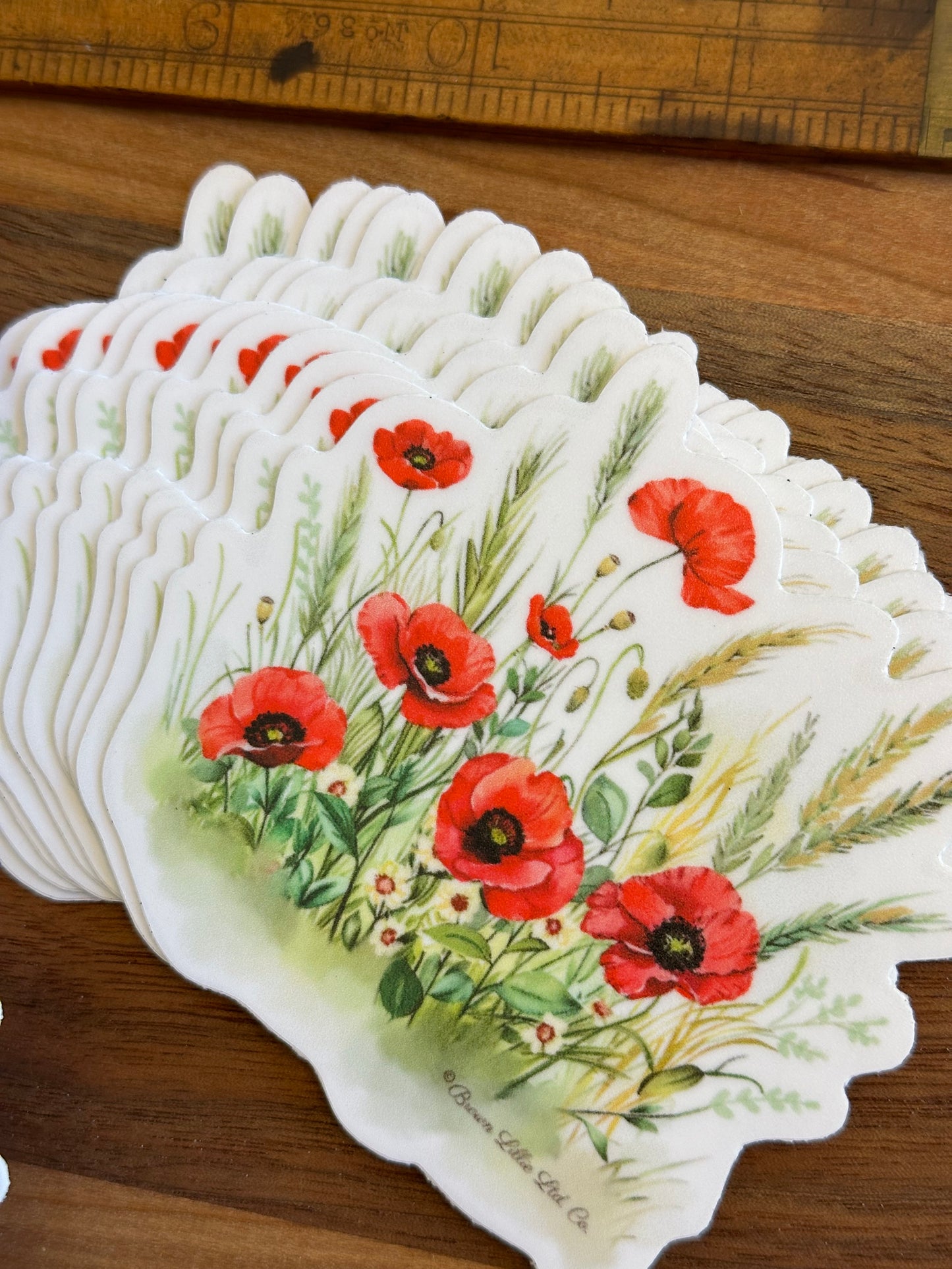 Red Poppy: 3" Waterproof Vinyl Sticker | August Birth Flower *Free Shipping