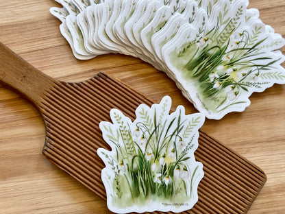 Snowdrop Flowers: 3” Waterproof Vinyl Sticker | January Birth flower *Free Shipping