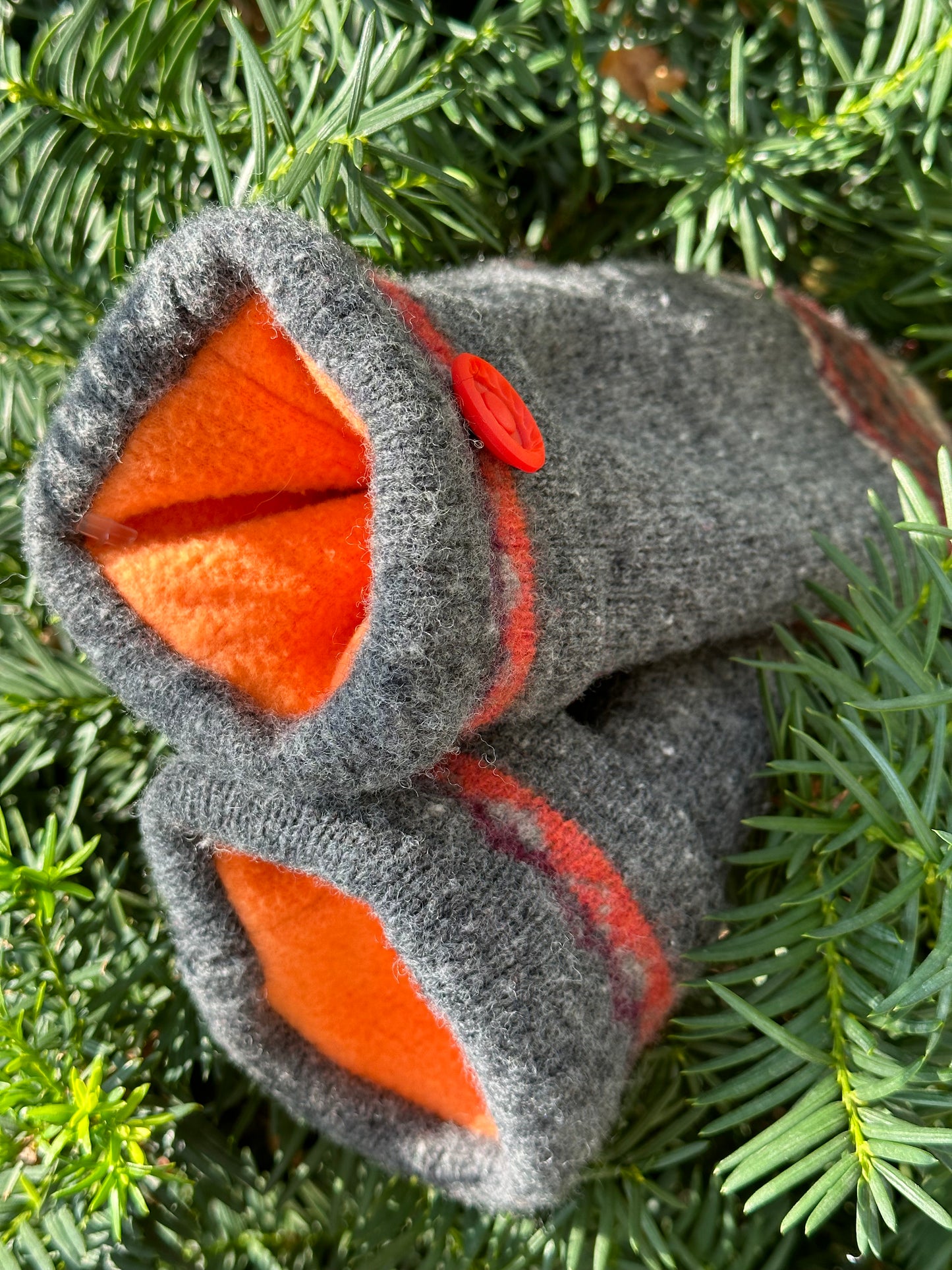 Handmade Sweater Mittens: Nordic Orange