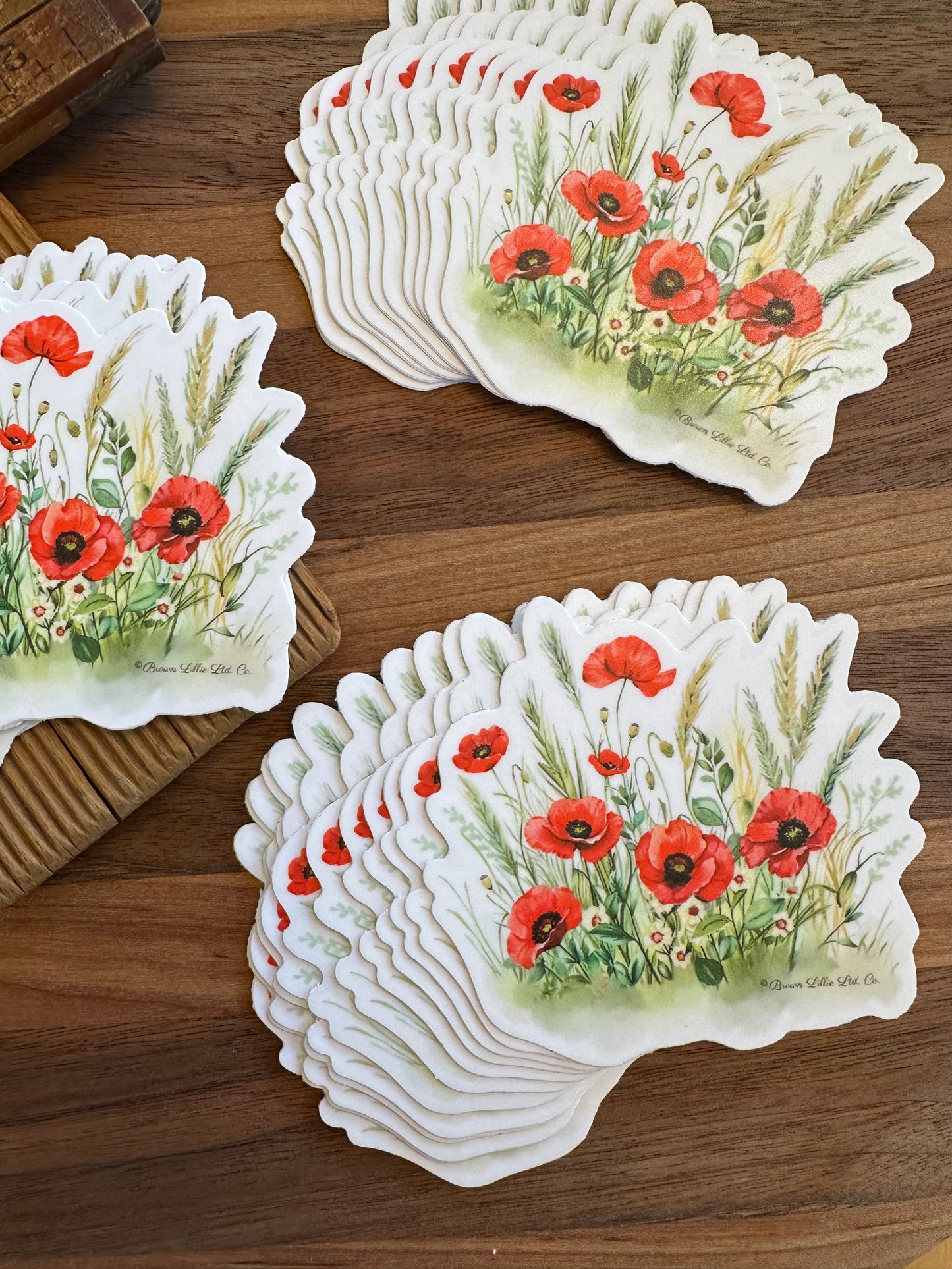 Red Poppy: 3" Waterproof Vinyl Sticker | August Birth Flower *Free Shipping