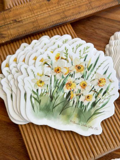 Daffodil Flowers: 3” Waterproof Vinyl Sticker | March Birth Flower *Free Shipping