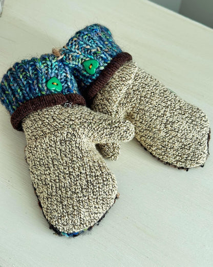 Handmade Children’s Sweater Mittens: Shoreline