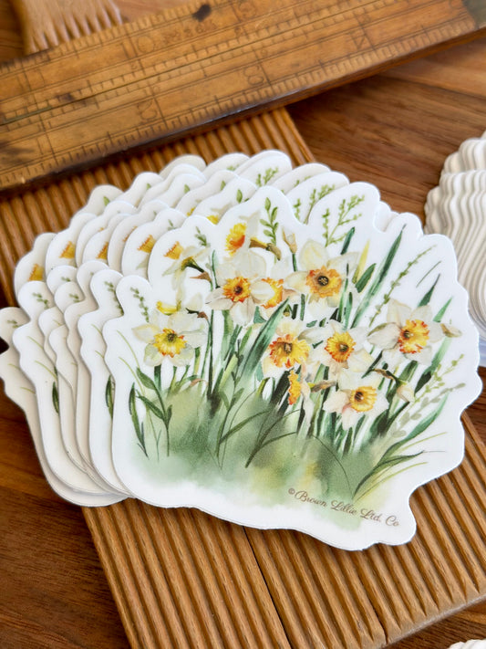 Daffodil Flowers: 3” Waterproof Vinyl Sticker | March Birth Flower *Free Shipping