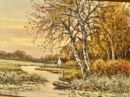 Original Antique Landscape Oil Painting