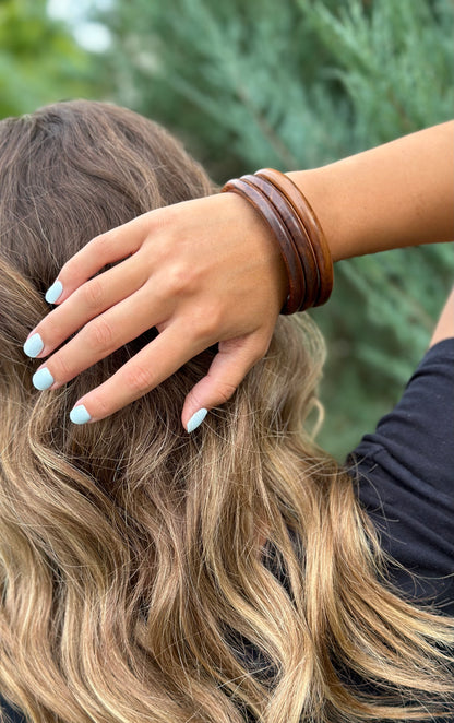 Handmade Mango Wood Bracelet Set of 3