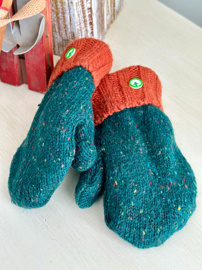 Handmade Children’s Sweater Mittens: Northwoods