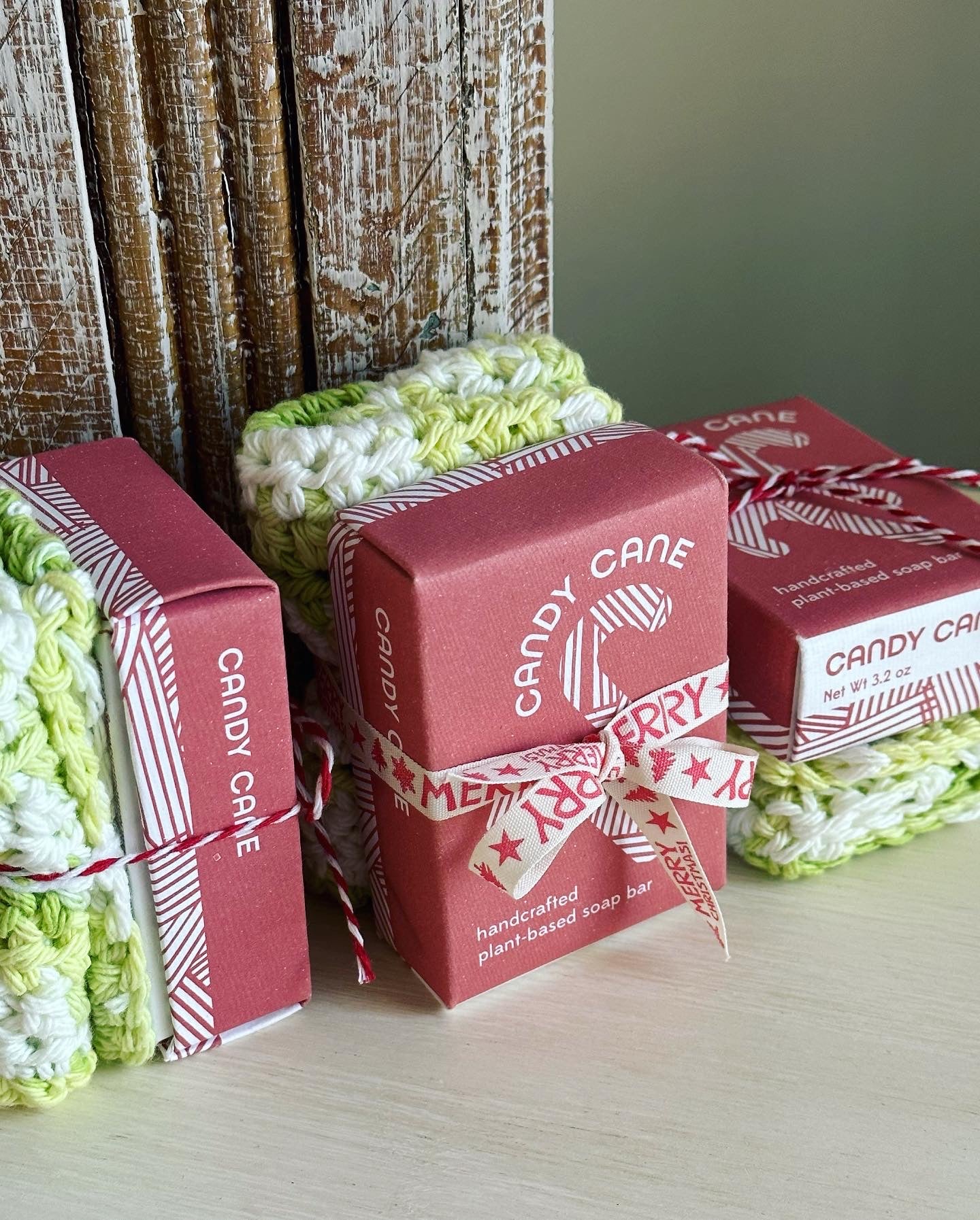 Candy Cane Soap & Washcloth Set | Gift Set