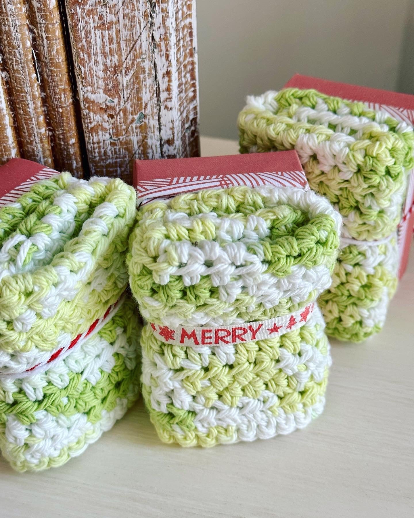 Candy Cane Soap Washcloth Set