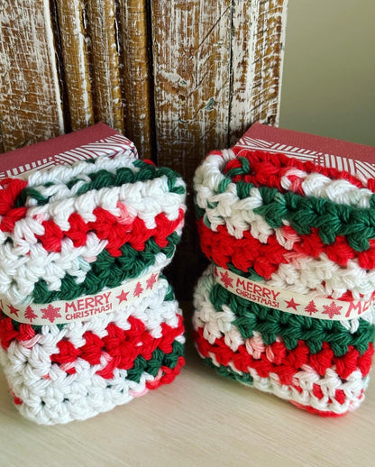 Candy Cane Soap Washcloth Set