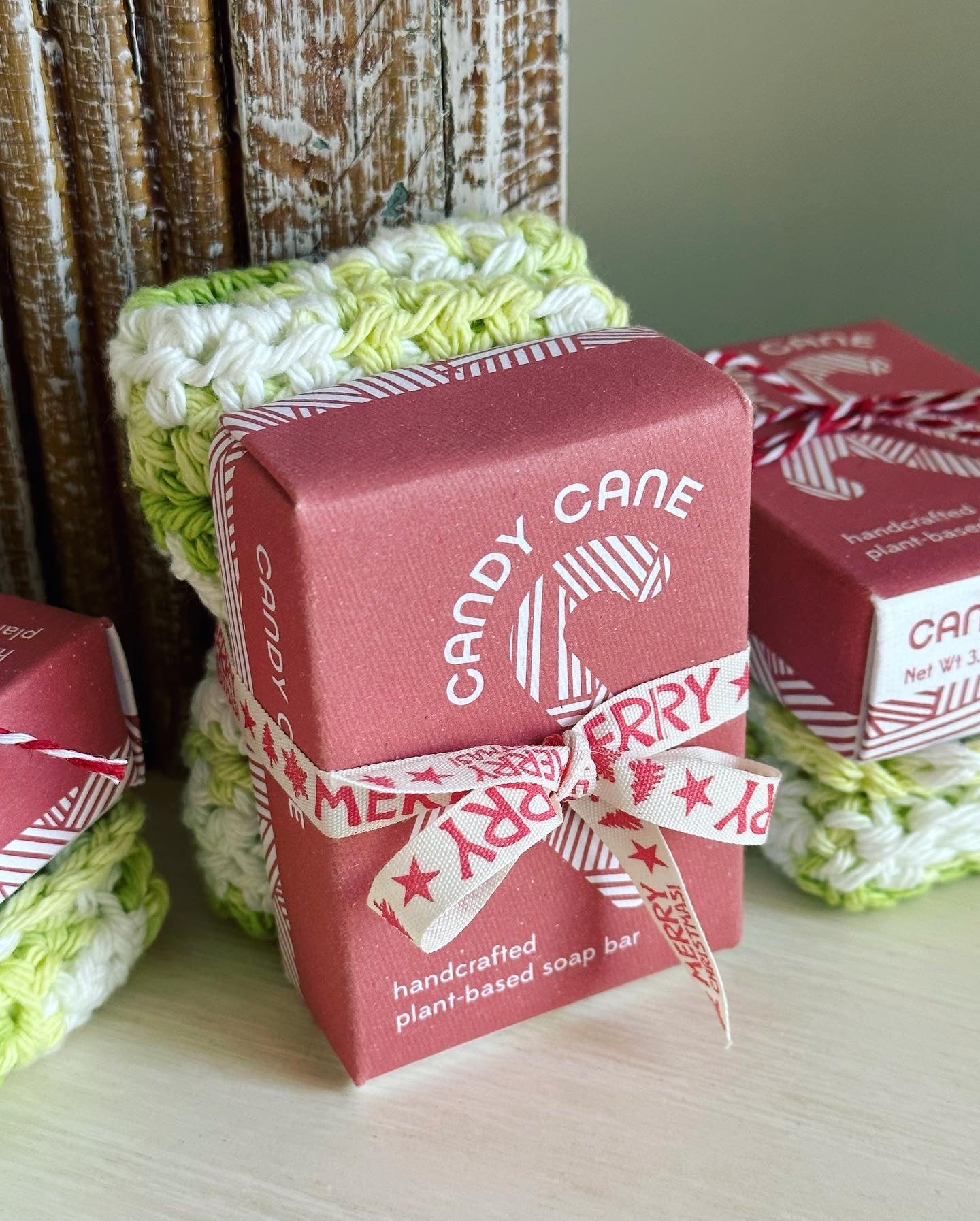 Candy Cane Soap & Washcloth Set | Gift Set