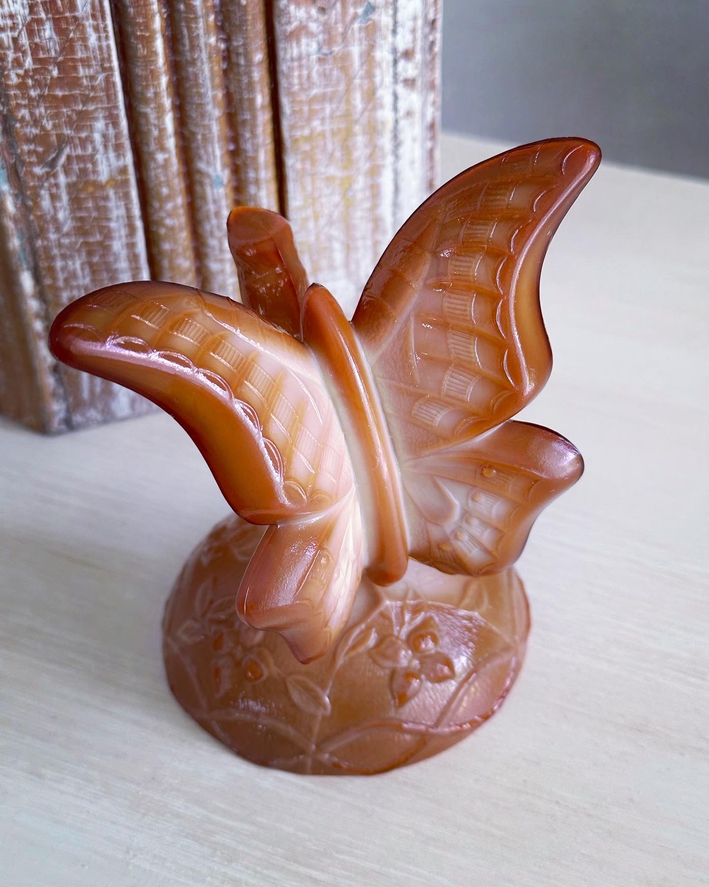 Rare Fenton Glass Butterfly Ring Holder