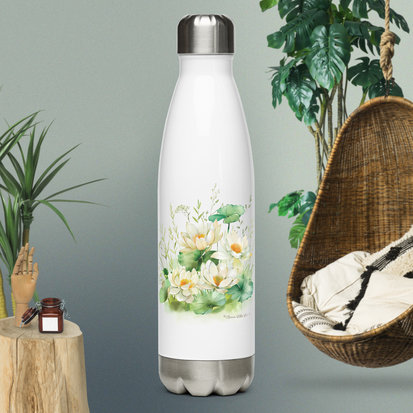 July Water Lily: Stainless Steel Water Bottle