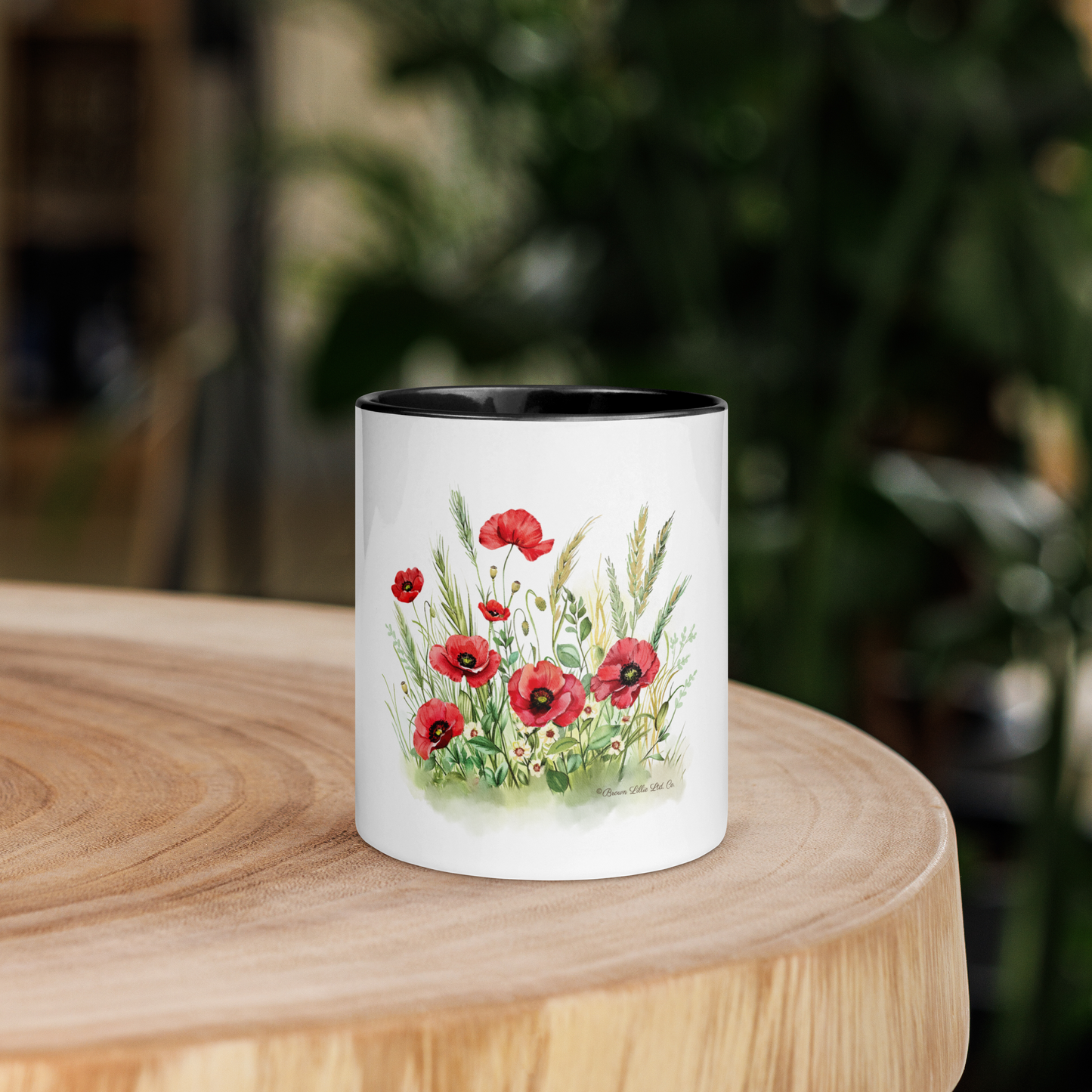 Red Poppy Floral Mug | Watercolor Painting | August Birthday | Female Gift