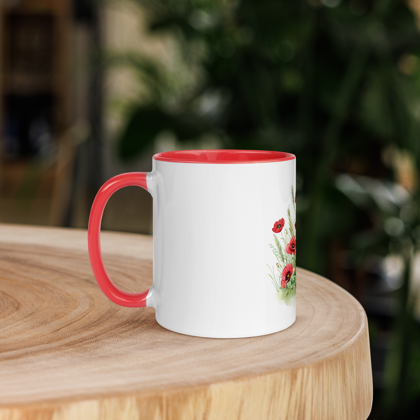 Red Poppy Floral Mug | Watercolor Painting | August Birthday | Female Gift