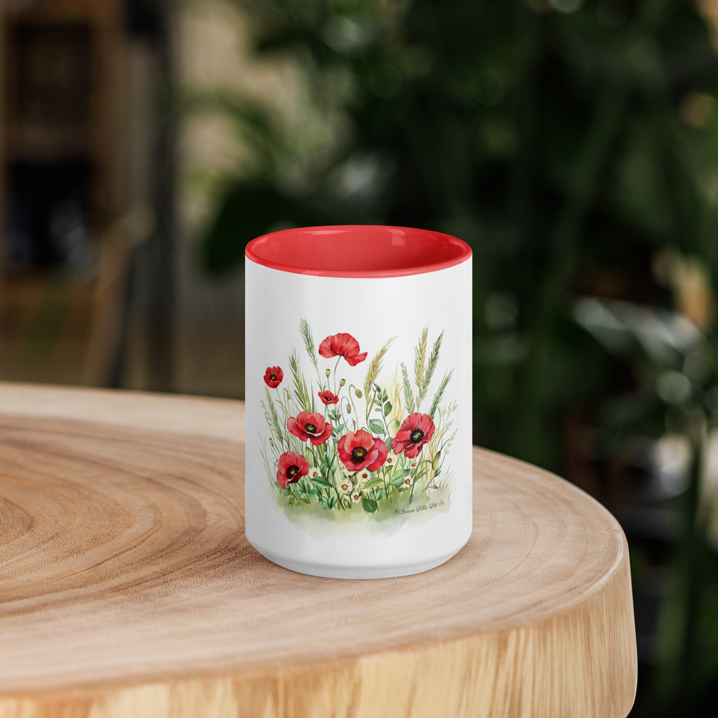 Red Poppy Floral Mug | Watercolor Painting | August Birthday | Female Gift